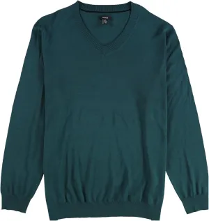 Alfani Mens Ribbed Trim Extra Fine Merino Wool V-Neck Sweater