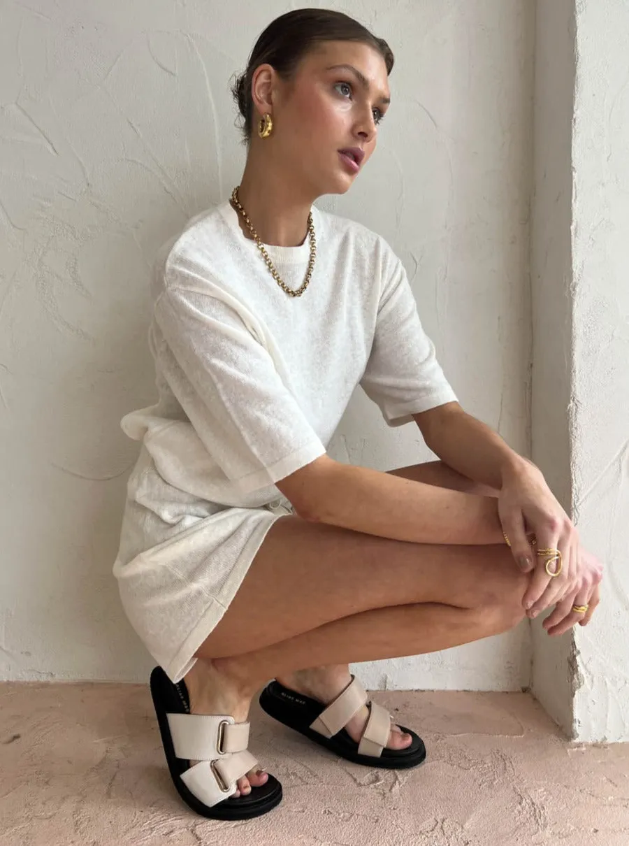 Assembly Label Lea Knit Tee in Antique White