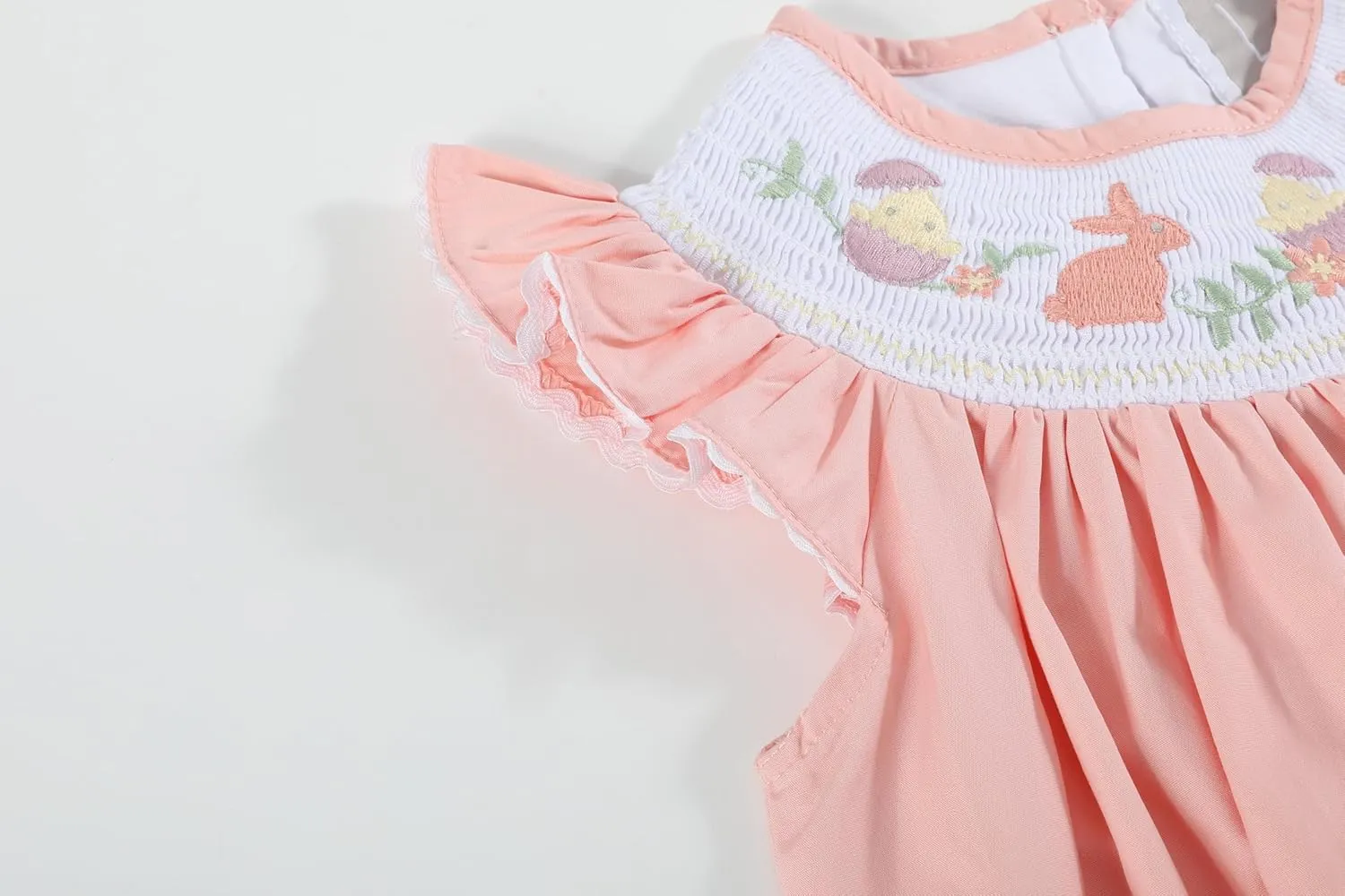 Baby and Girls Smocked Easter Bunny Bishop Dress