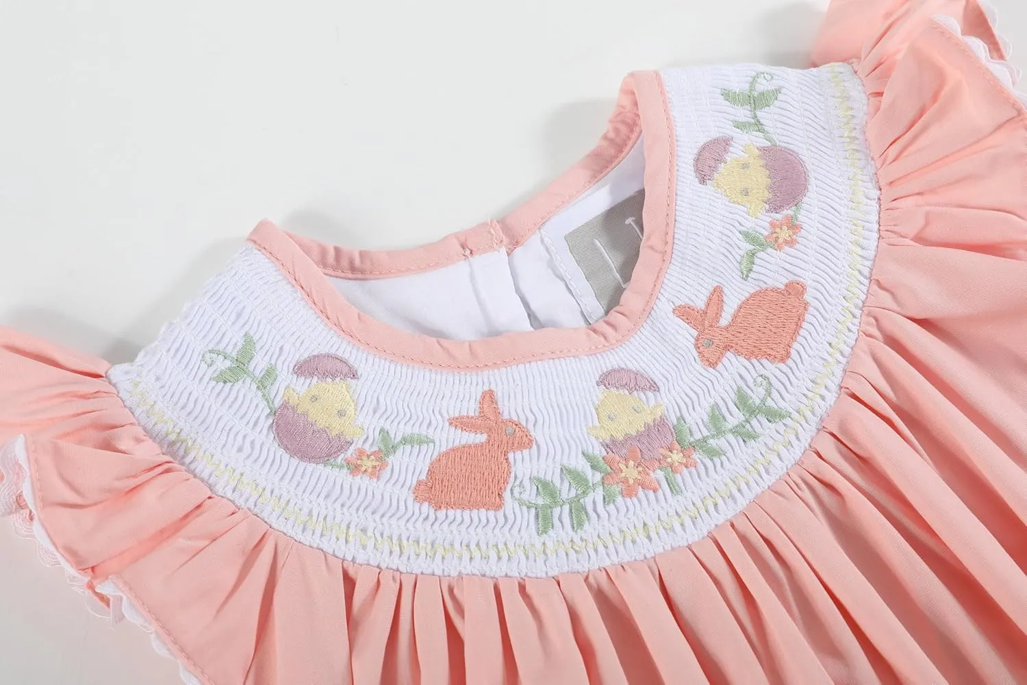 Baby and Girls Smocked Easter Bunny Bishop Dress