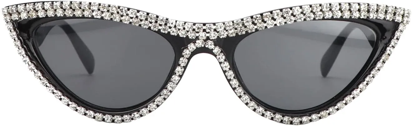 Cat eye sunglasses Cute Trendy for Women Bling Fun Rhinestone Crystal Sun Sades