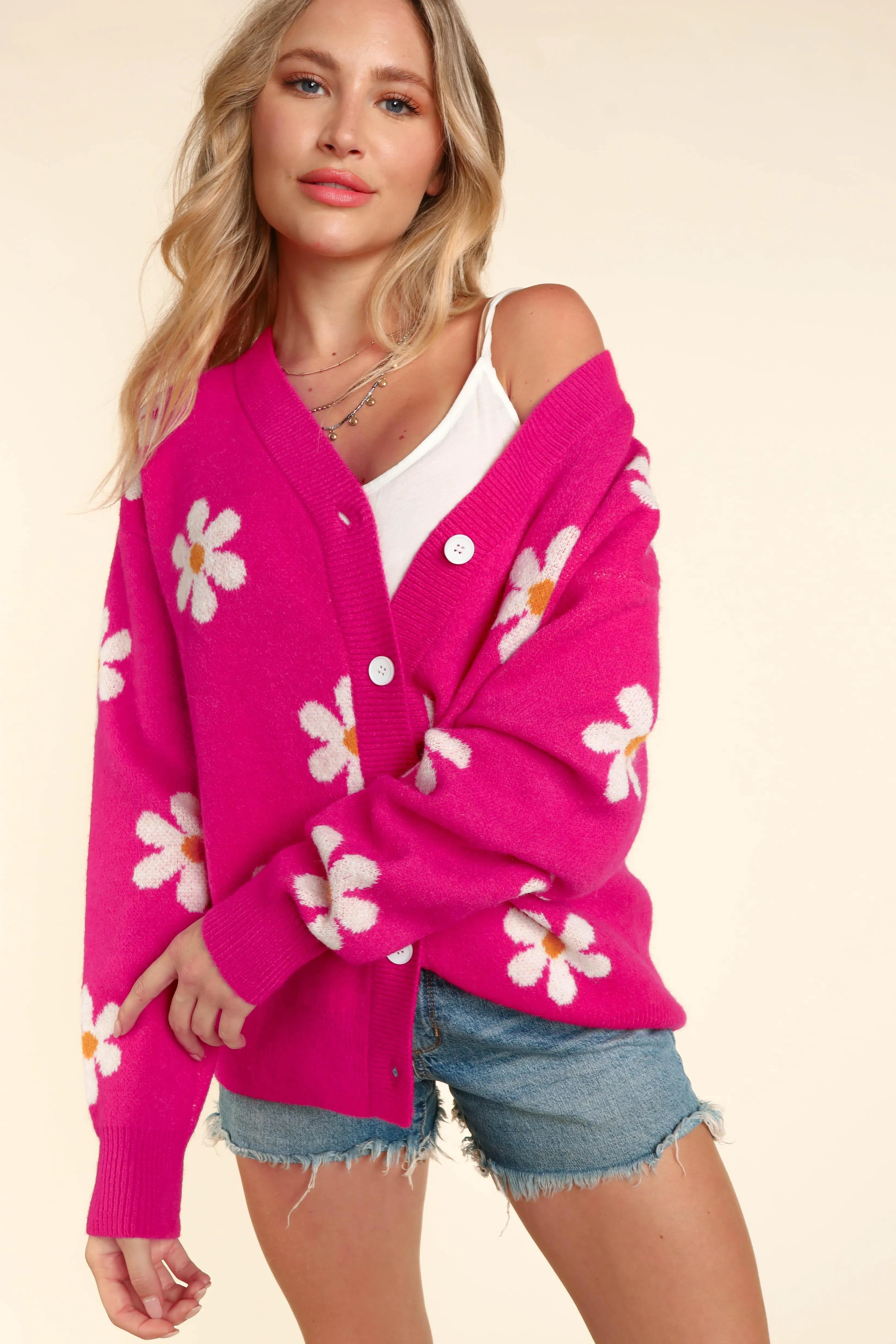 Daisy Button Down Cardigan Sweater
