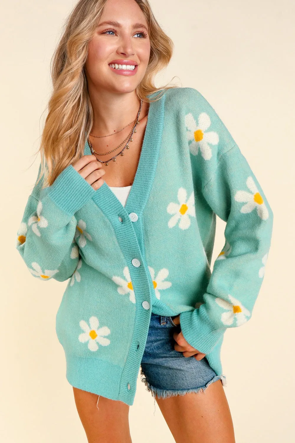 Daisy Button Down Cardigan Sweater