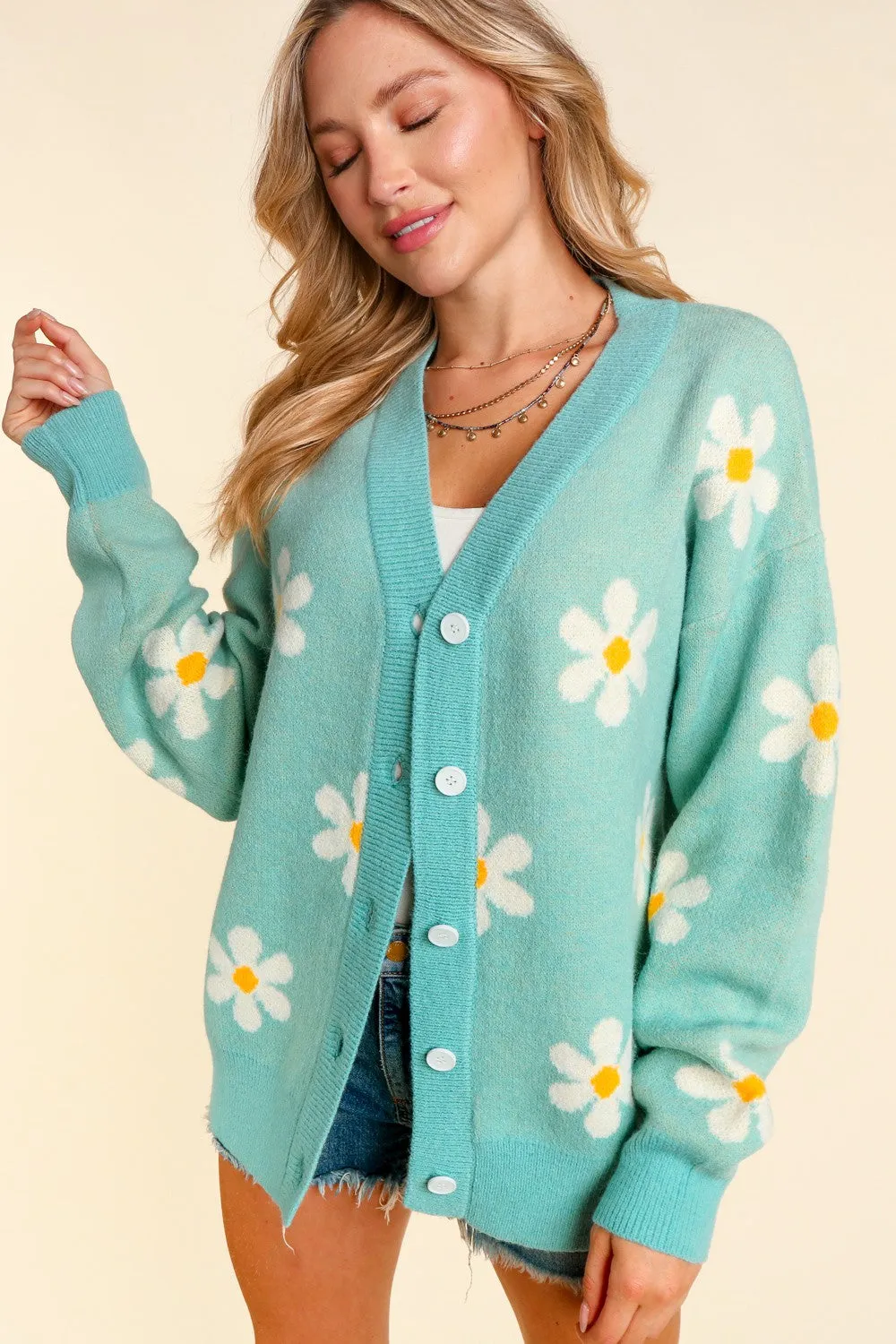 Daisy Button Down Cardigan Sweater