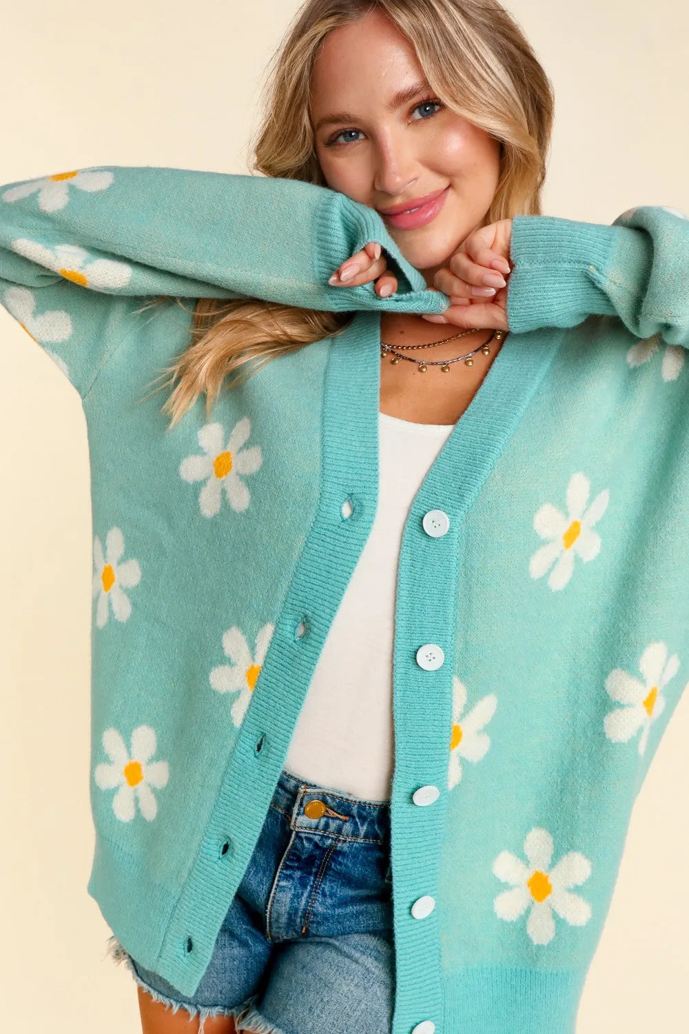 Daisy Button Down Cardigan Sweater