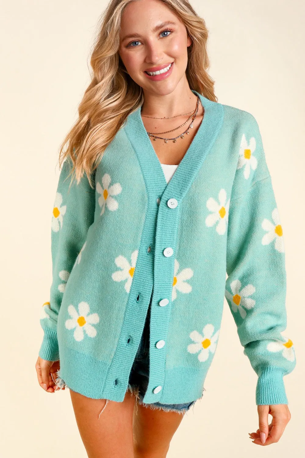 Daisy Button Down Cardigan Sweater