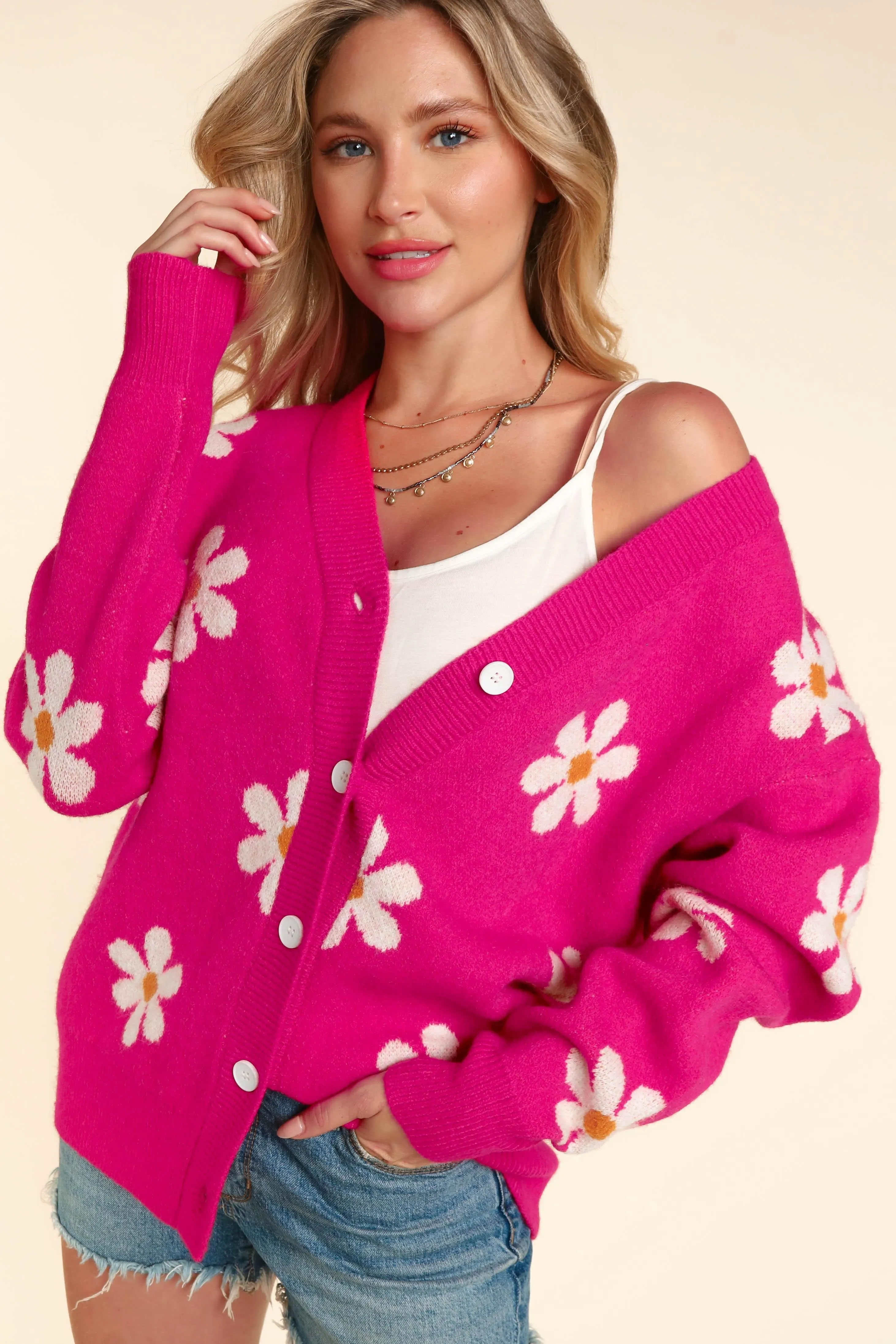 Daisy Button Down Cardigan Sweater
