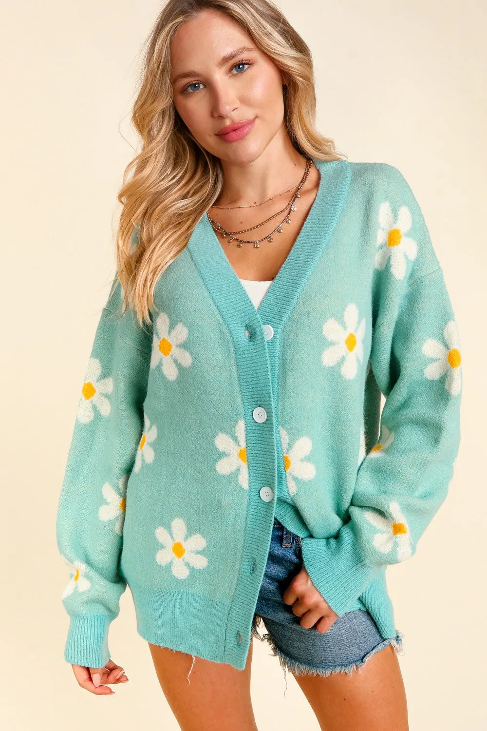Daisy Button Down Cardigan Sweater
