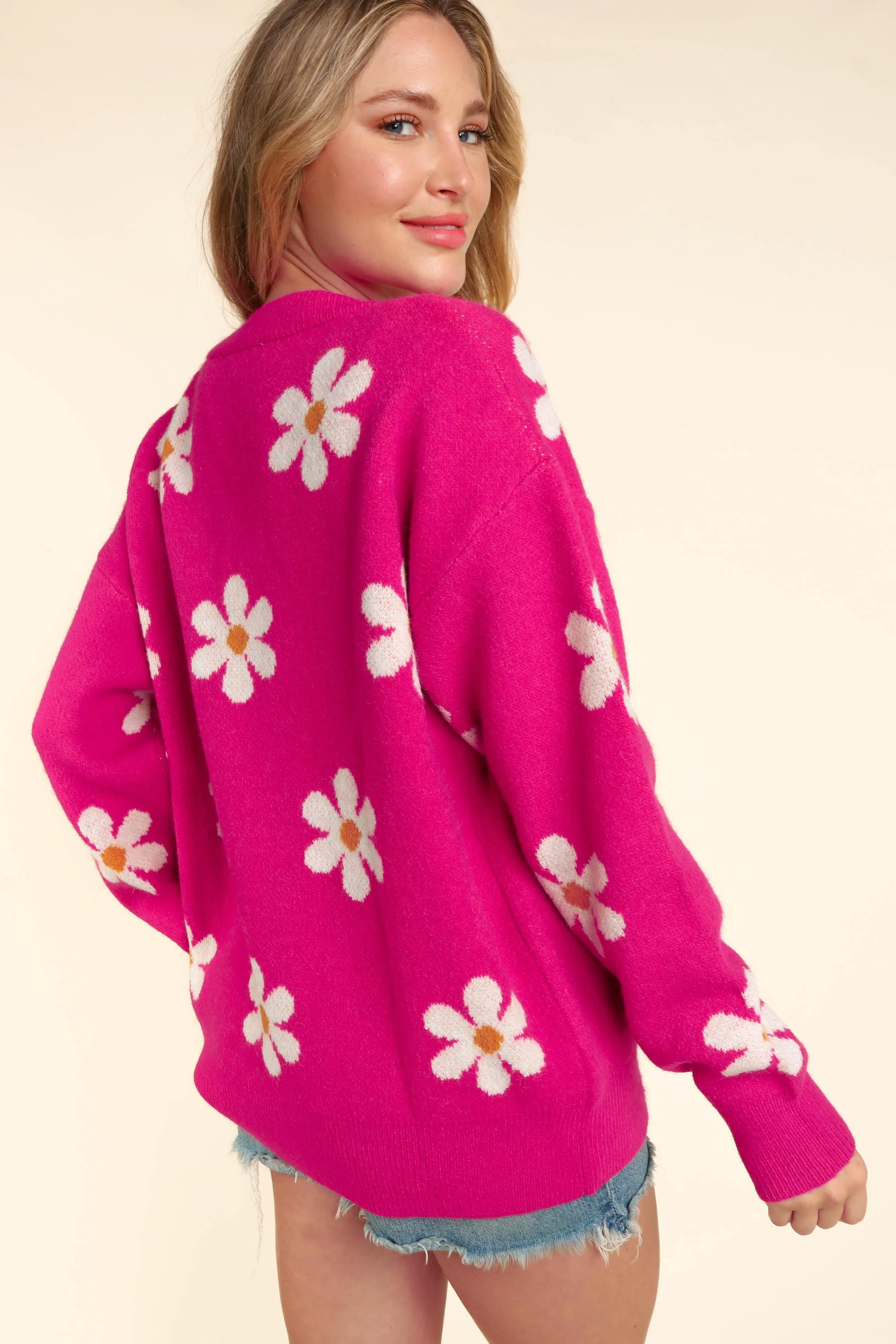 Daisy Button Down Cardigan Sweater