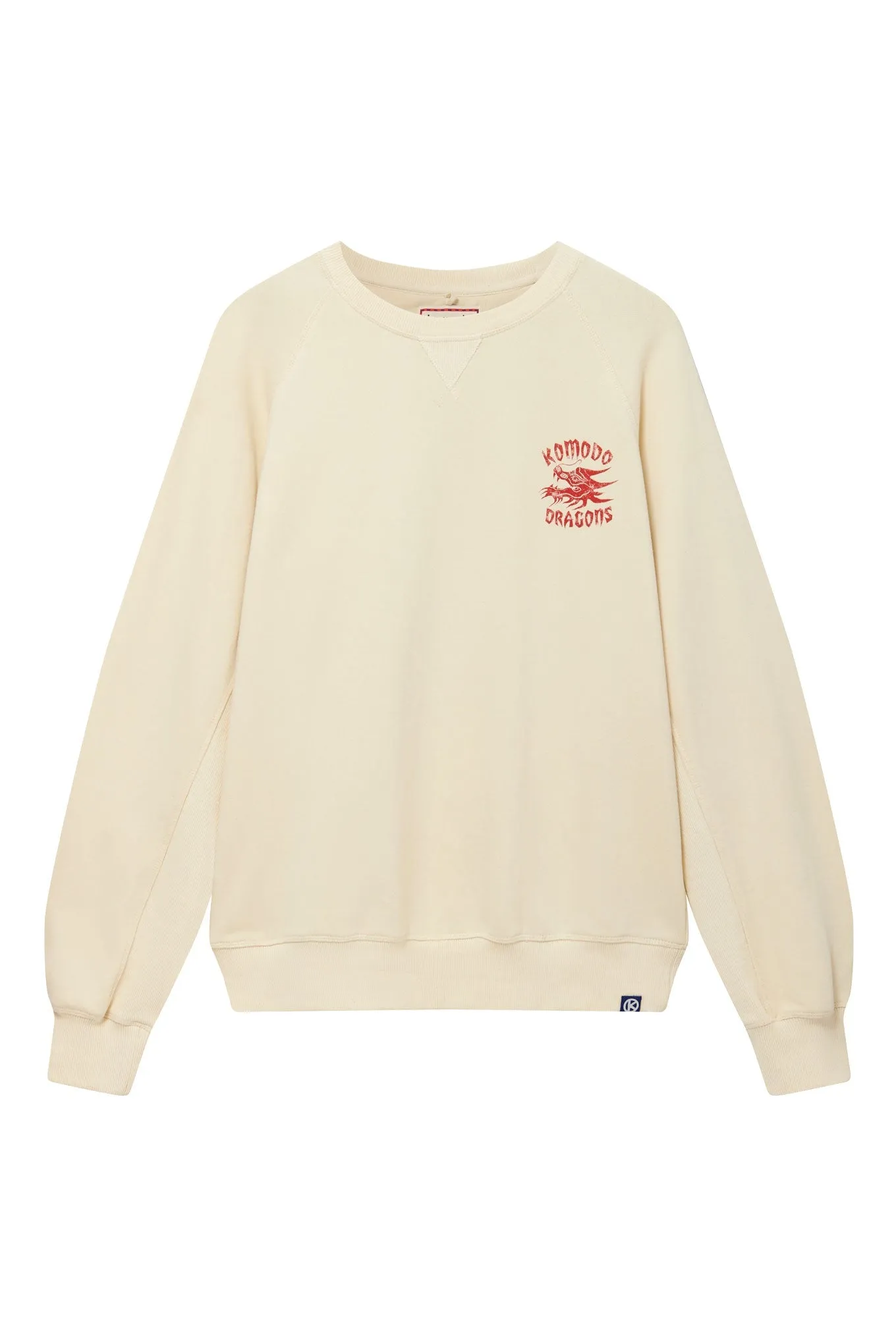 Dragon Back Print Crewneck Sweatshirt White
