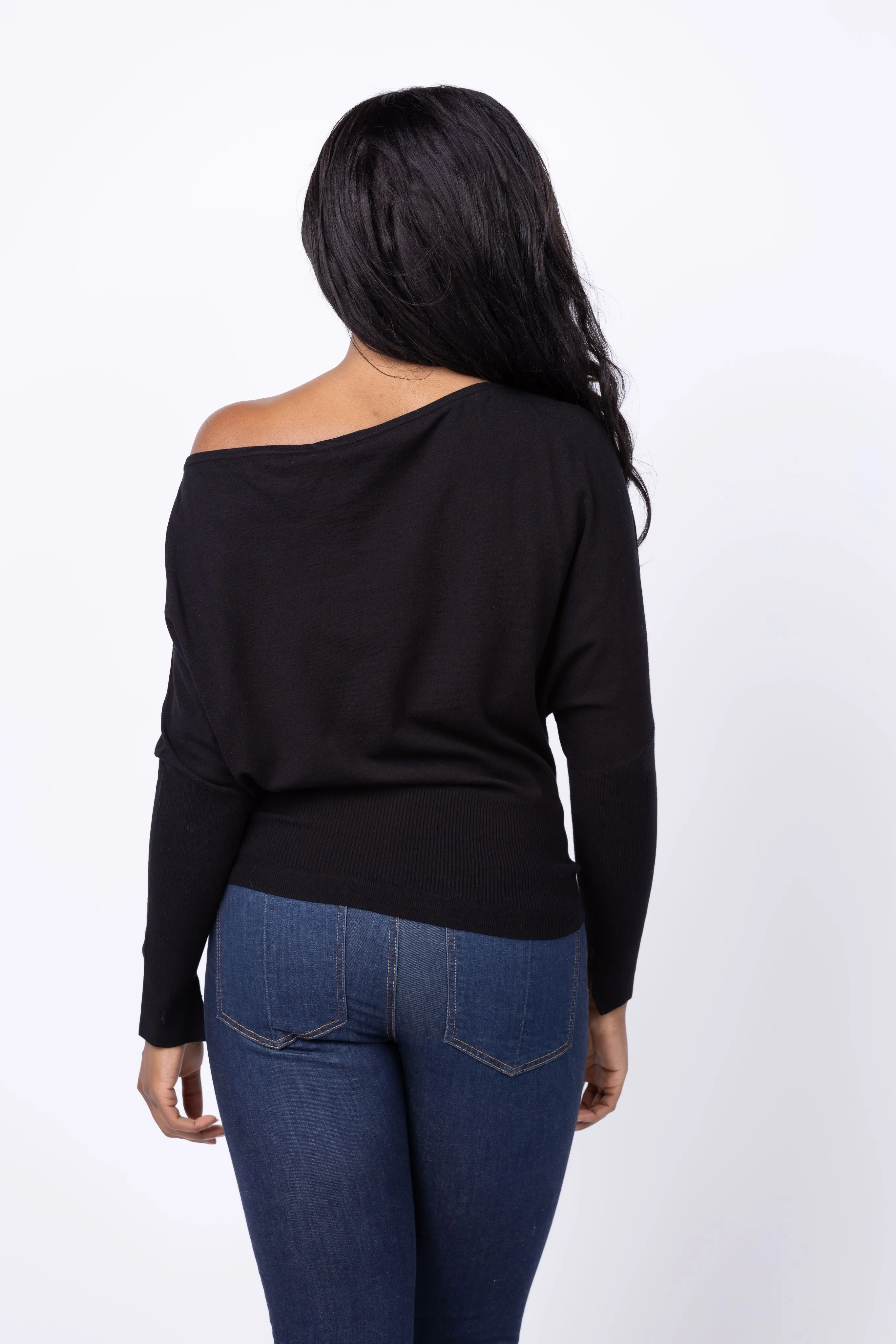 Dylan Off-Shoulder Top in Black