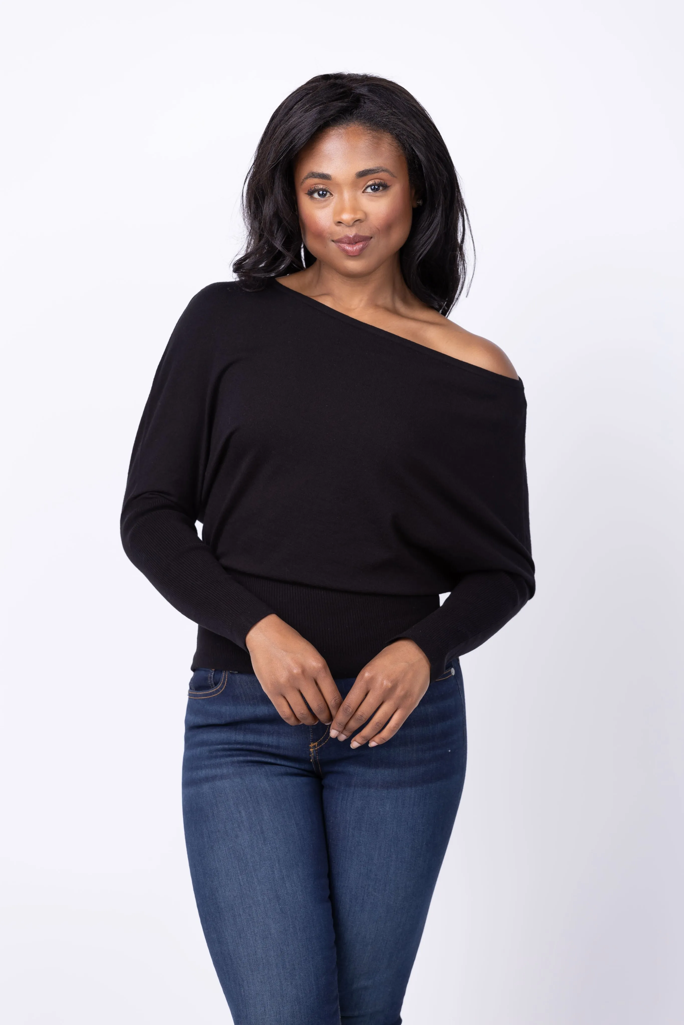 Dylan Off-Shoulder Top in Black