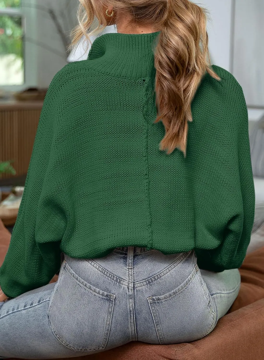 EVALESS Womens Oversized Knit Chunky Fall Sweater Tops 2024 V Neck Long Sleeve Lapel Collar Button Pullover Outfits