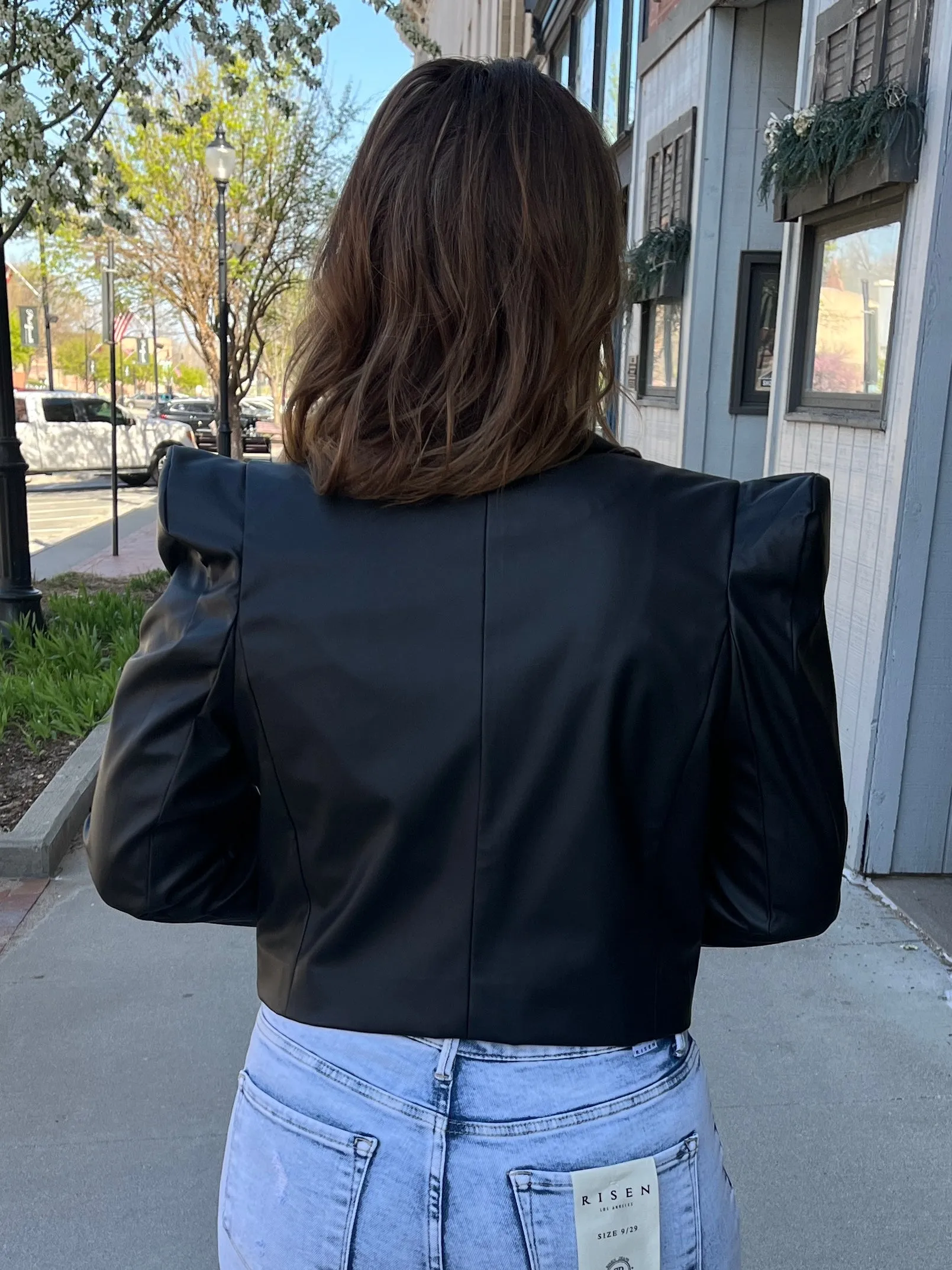 Faux Leather Bold Blazer