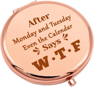 Funny Quote Compact Makeup Mirror Funny Sarcastic Novelty Joke Best Gifts for Office Coworker Folding Makeup Mirror for Mom Boss Wife Sister BFF Office Gifts for Women Christmas Birthday Gifts