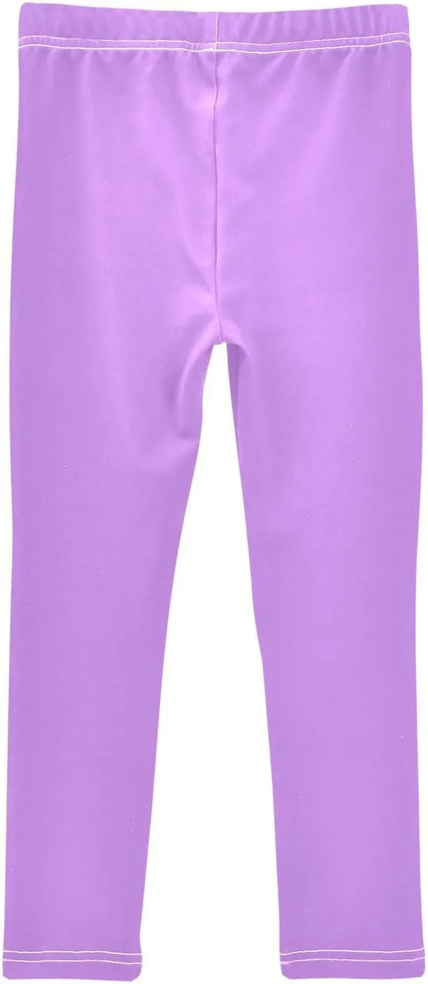 Girls' Leggings Bright Lilac Toddler Kids Stretch Yoga Pants Tights Dance Athletic Long Pants 9-10T