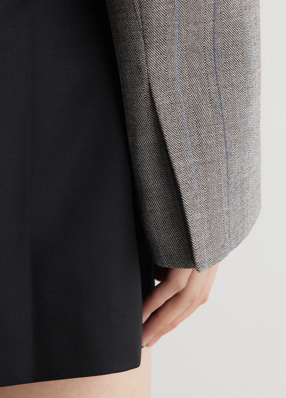 Herringbone Suiting Short Blazer