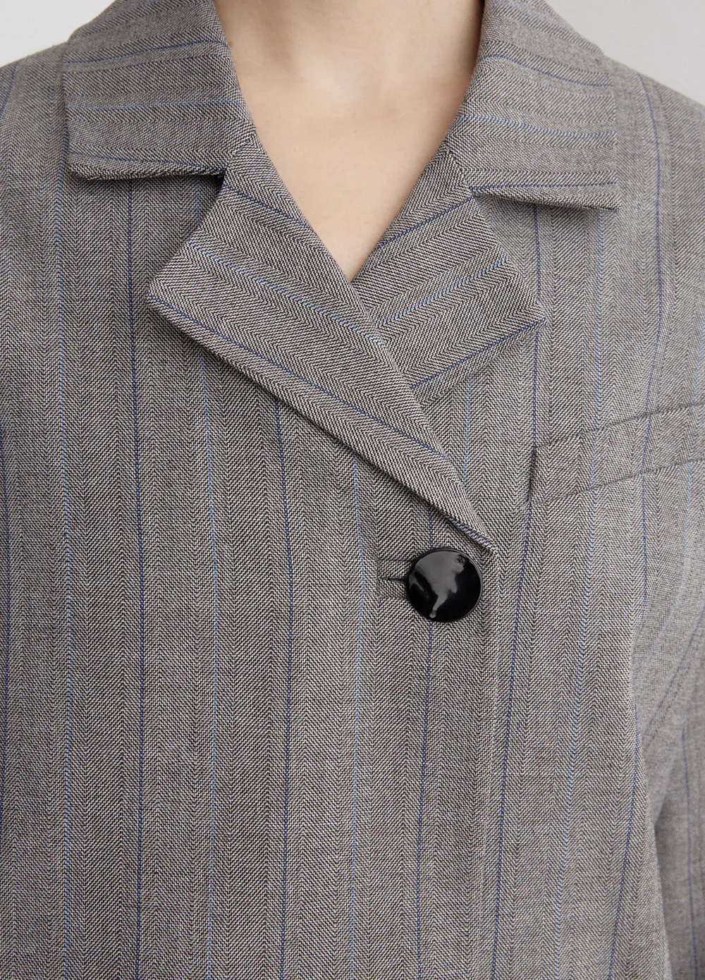 Herringbone Suiting Short Blazer