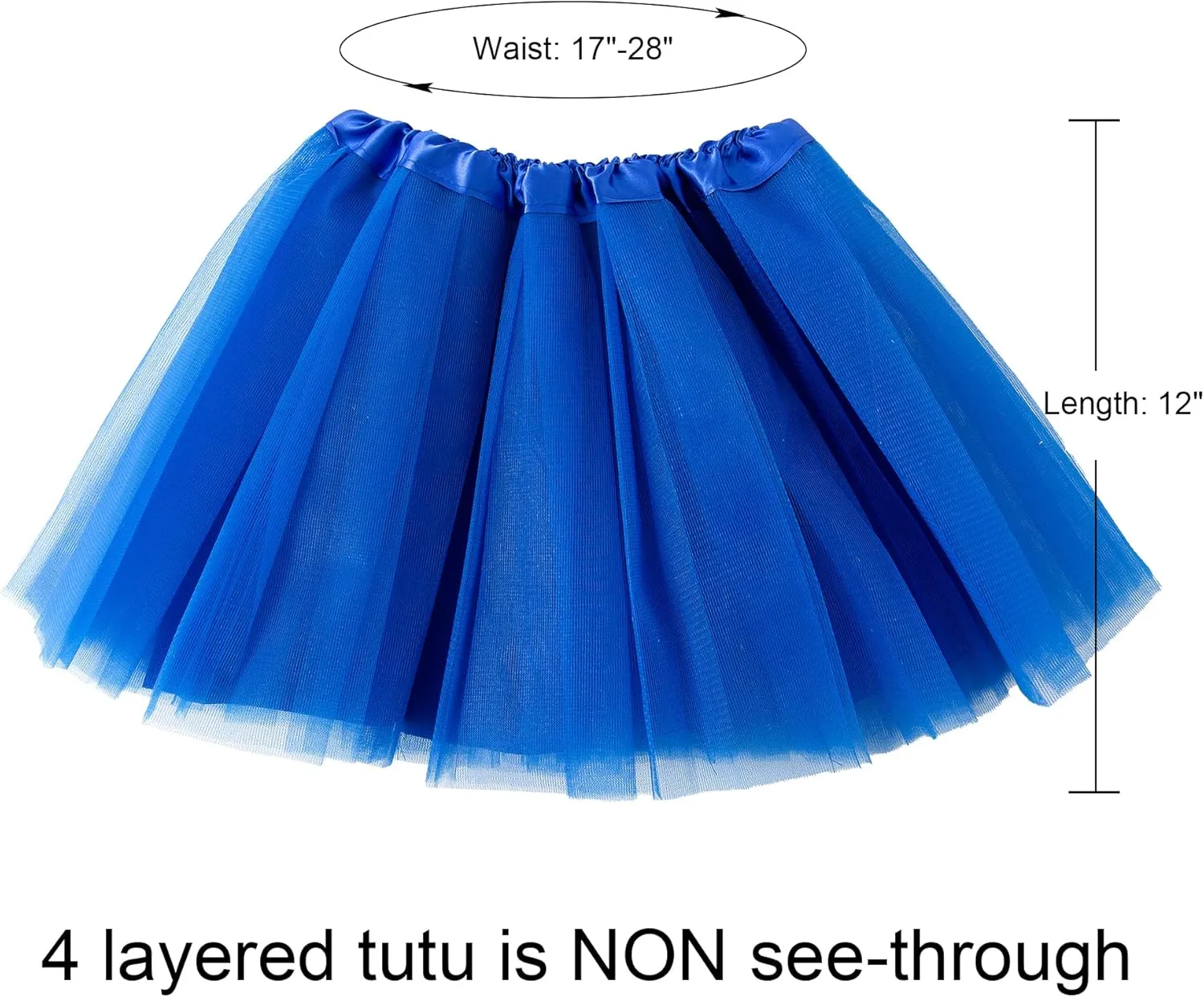 Jastore Girls Tutu Skirt 4 Layers Tulle Tutus for Girls Fluffy Ballet Dress Up for Toddler Kids Children
