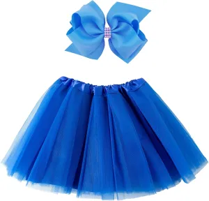 Jastore Girls Tutu Skirt 4 Layers Tulle Tutus for Girls Fluffy Ballet Dress Up for Toddler Kids Children