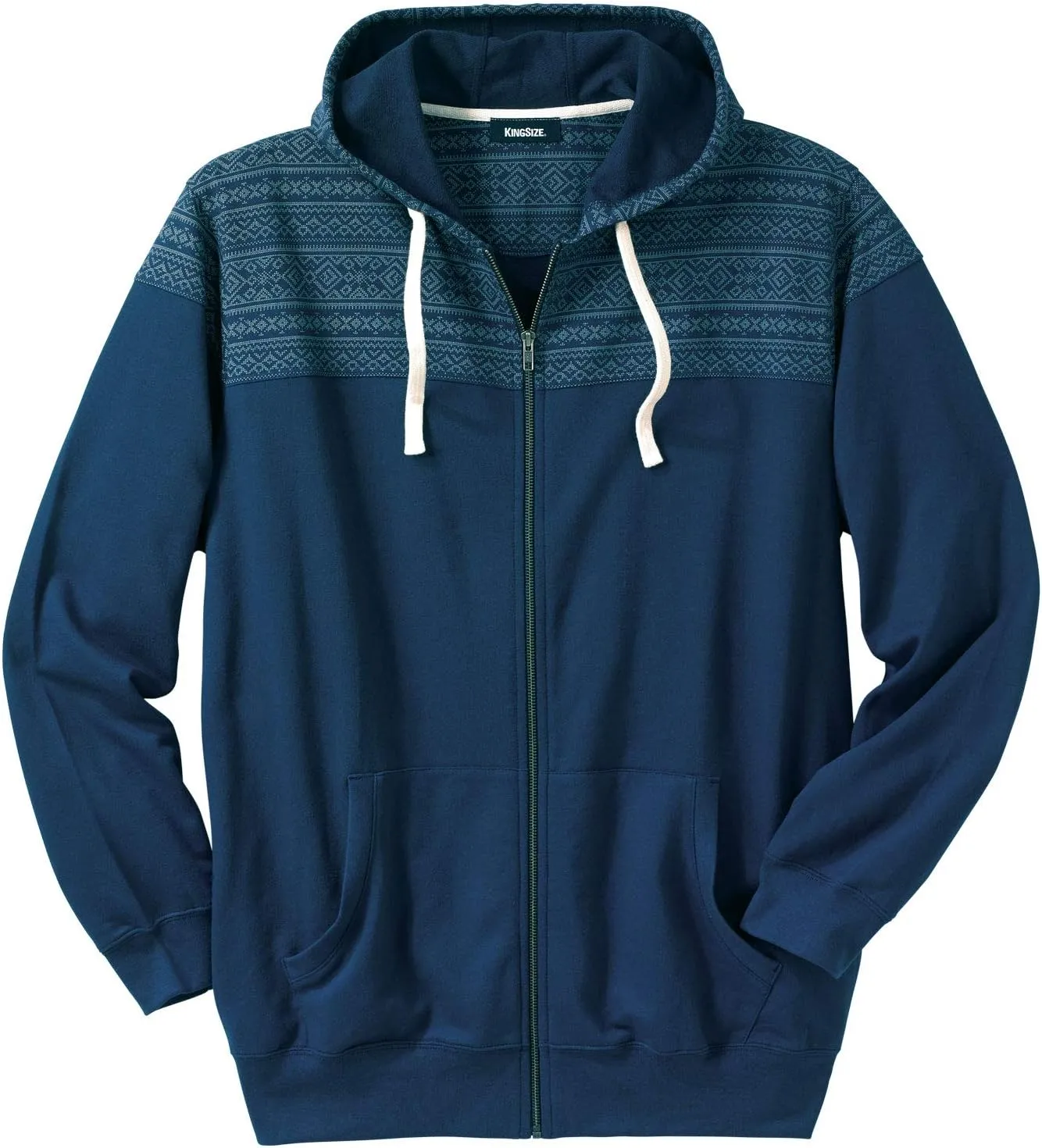 KingSize Men's Big & Tall French Terry Snow Lodge Hoodie