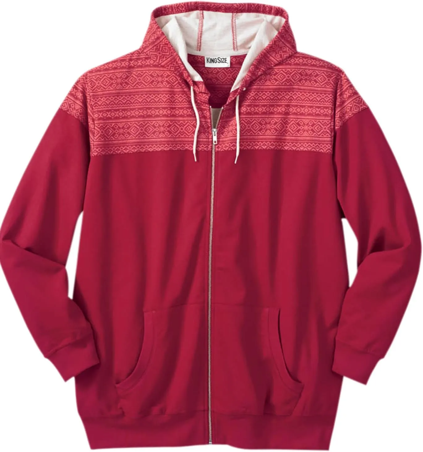 KingSize Men's Big & Tall French Terry Snow Lodge Hoodie