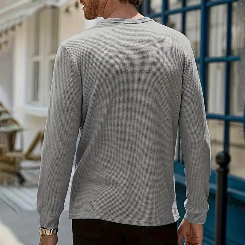 Men's Long Sleeve Henry Collar T-Shirt 60242829YY