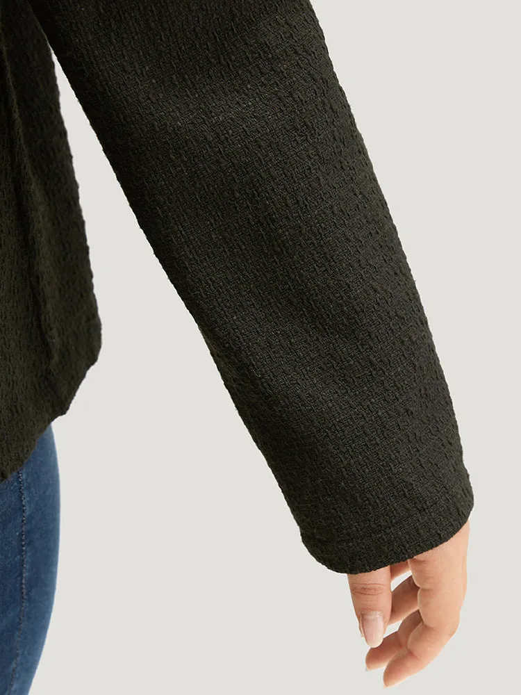 Plain Texture Buckle Detail Blazer