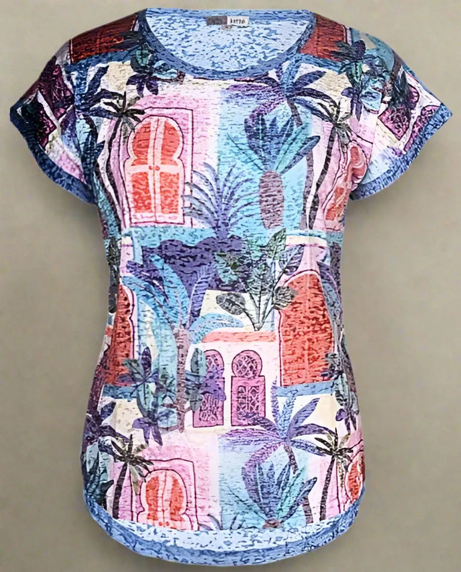 Printed Tee by Café Latte - Ocean Palms