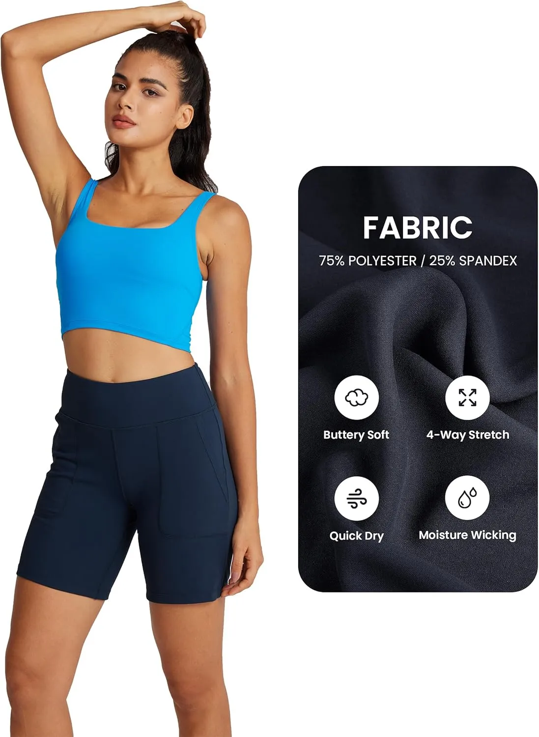 QUEENIEKE 7" Inseam Athletic Shorts for Women High Waisted Bermuda Running Pants Loose Fit Style