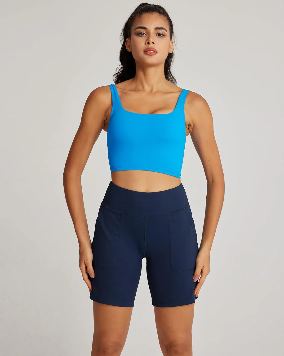 QUEENIEKE 7" Inseam Athletic Shorts for Women High Waisted Bermuda Running Pants Loose Fit Style