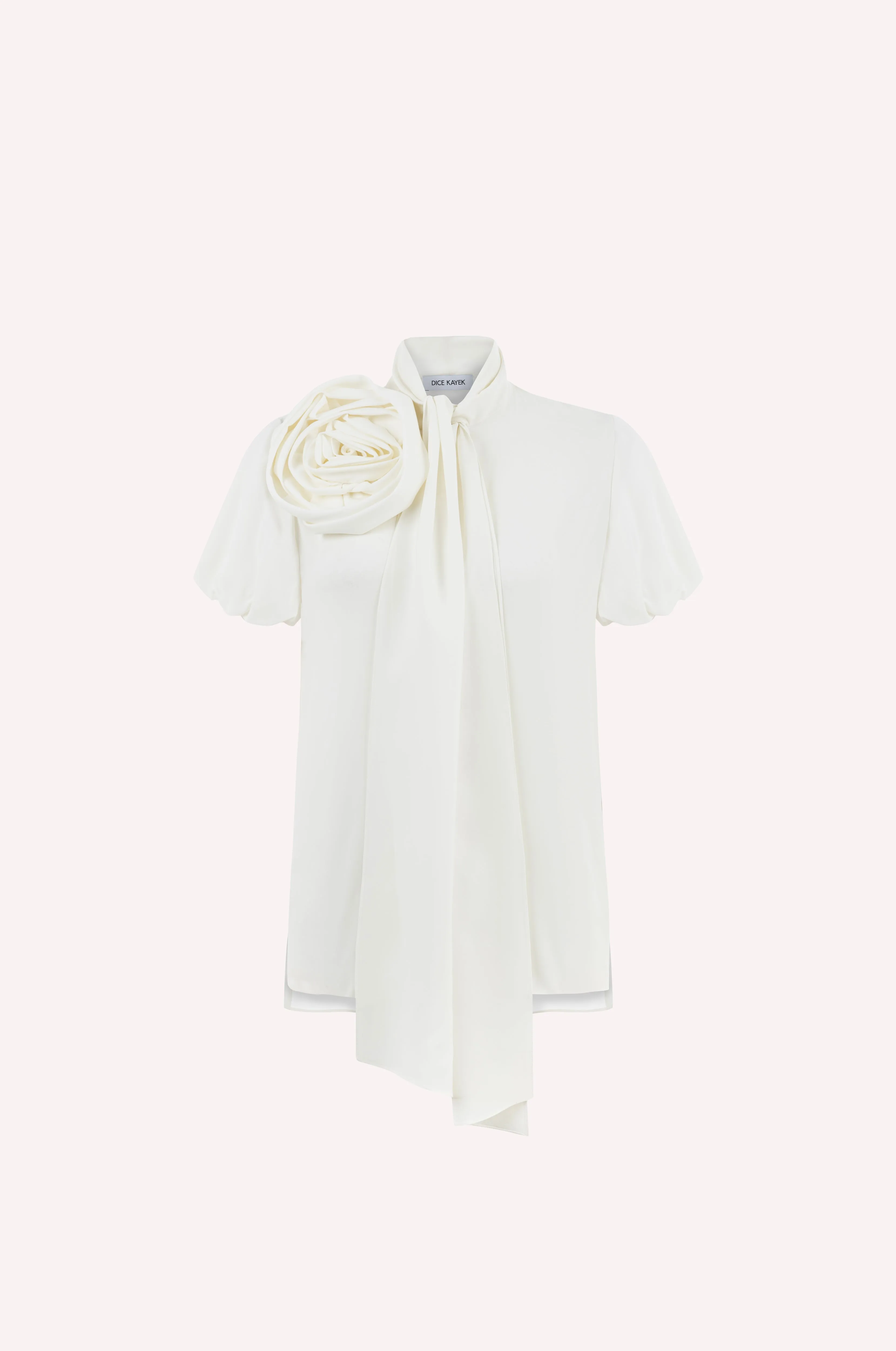 Rose Embroidered Silk Shirt