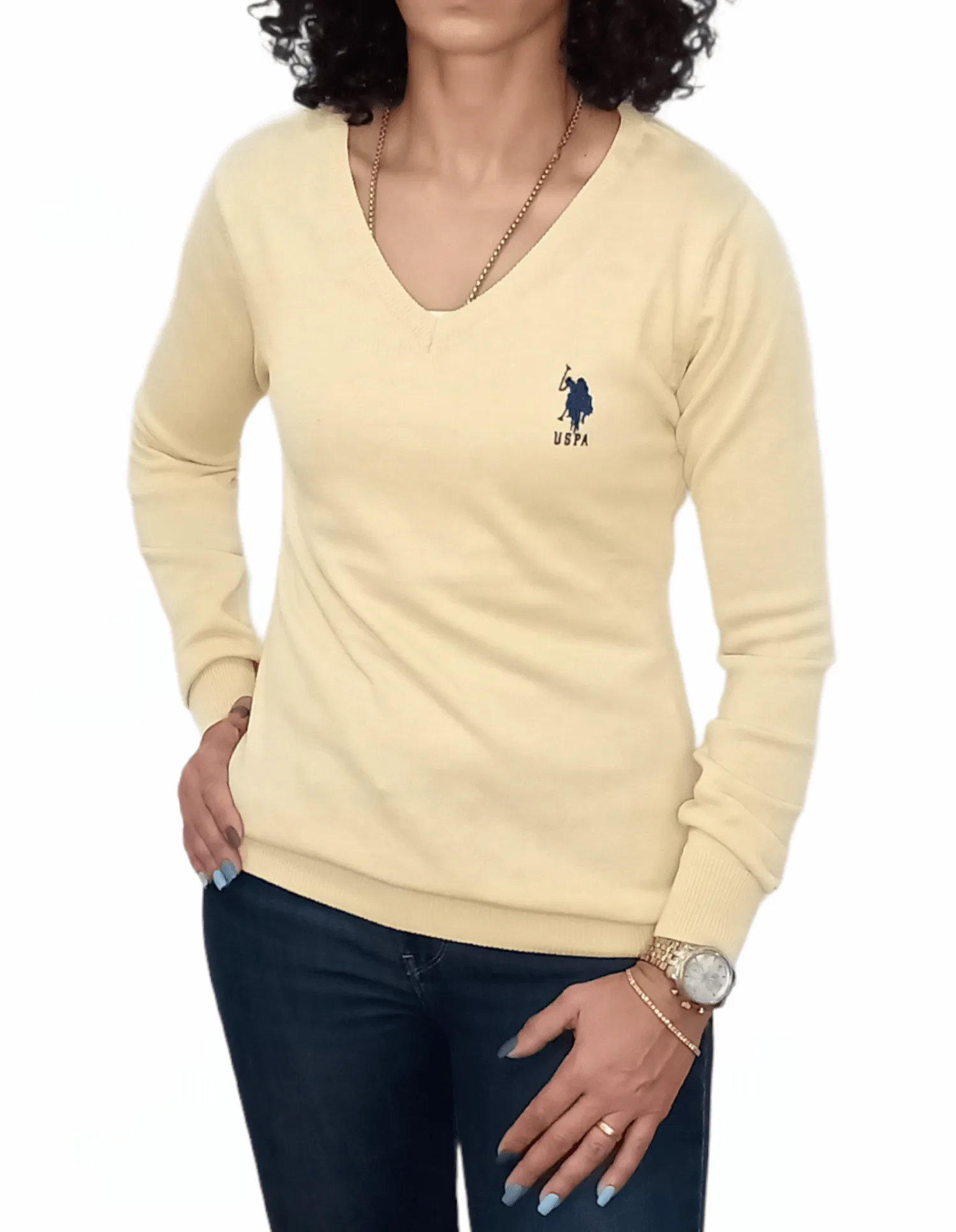 [slim-fit] Women USPA Pullover - Yellow