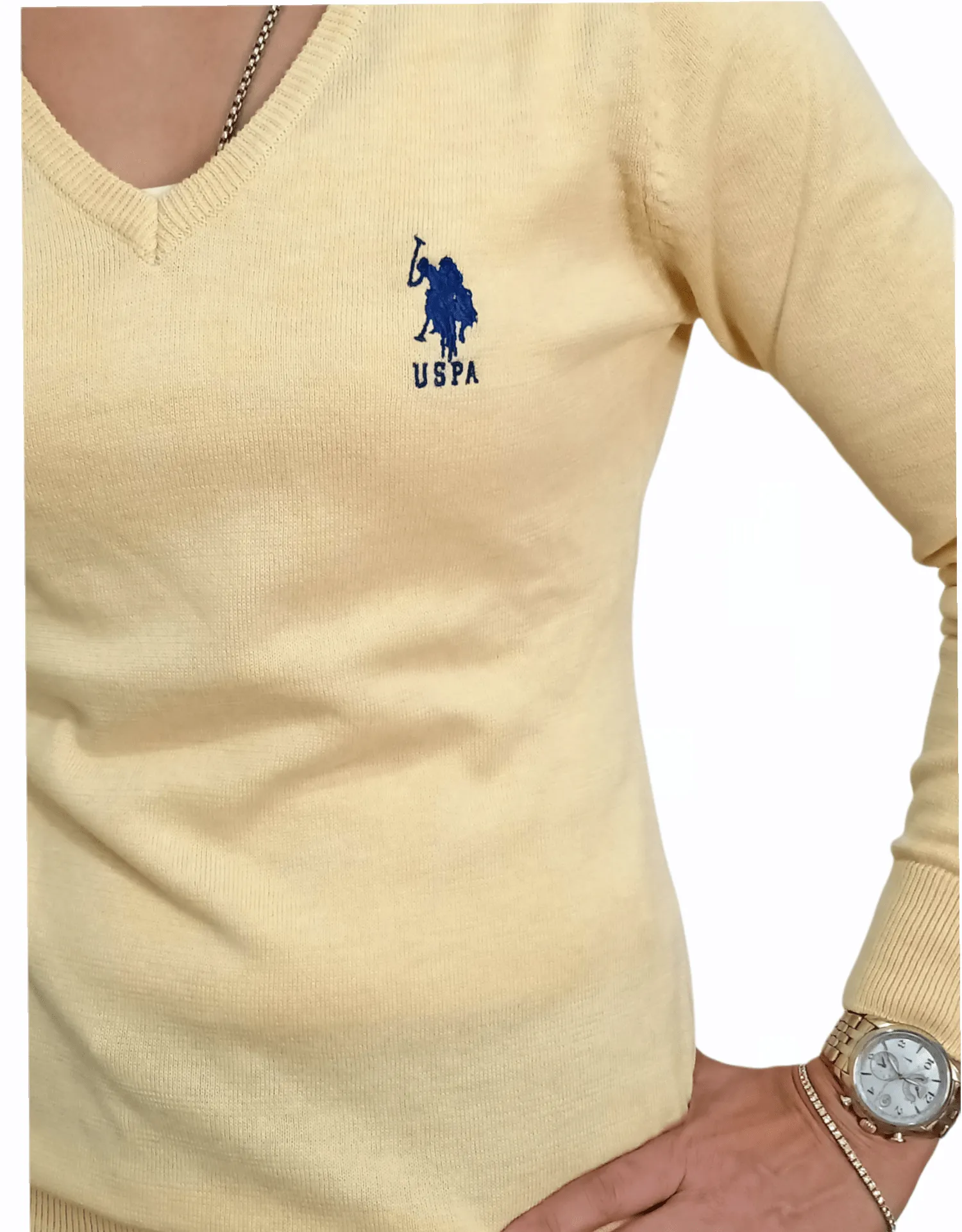[slim-fit] Women USPA Pullover - Yellow