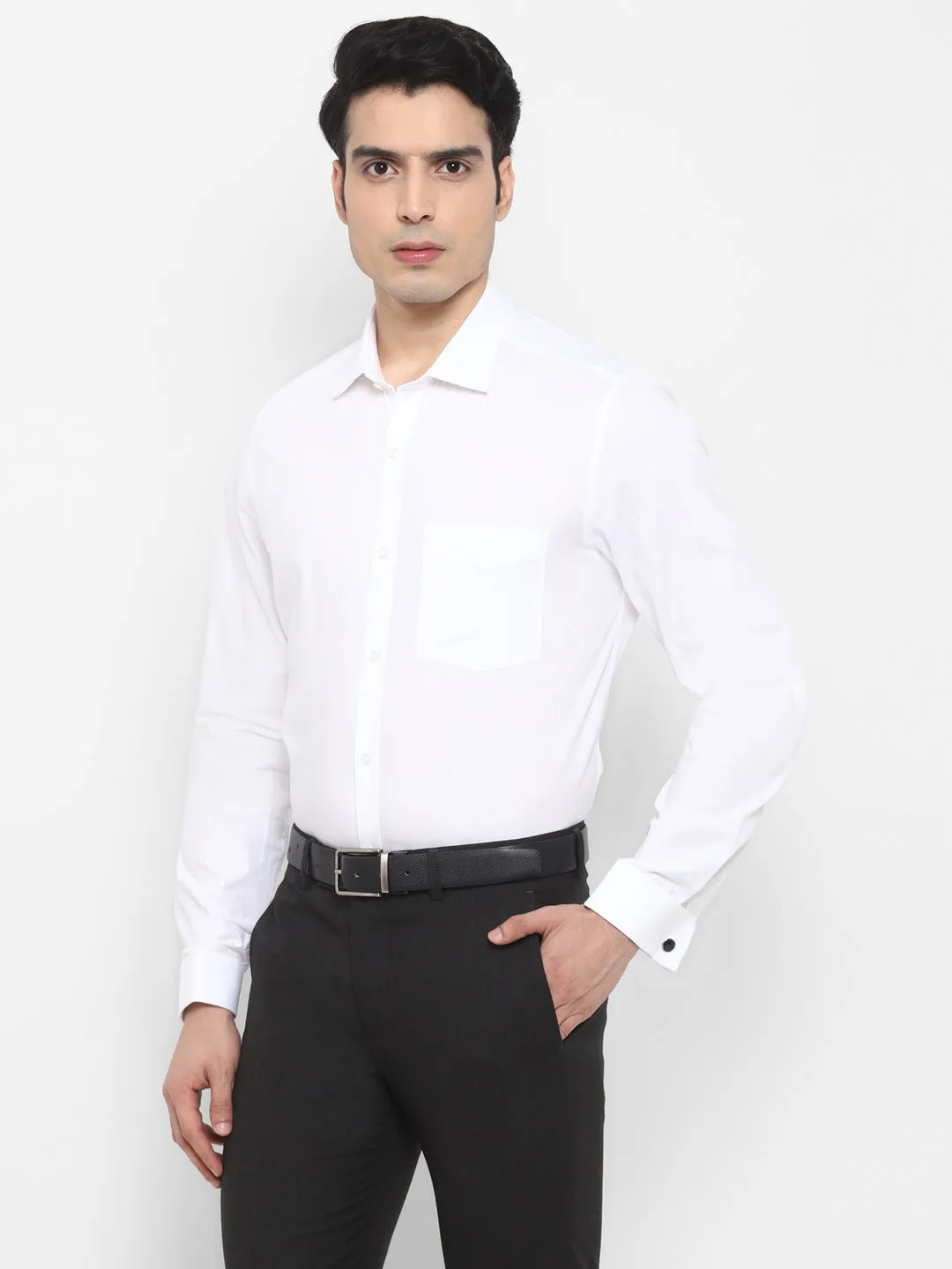 Solid White Slim Fit Formal Shirt
