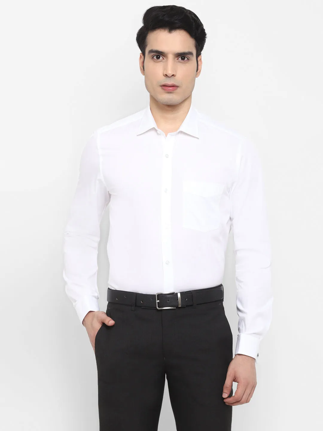 Solid White Slim Fit Formal Shirt