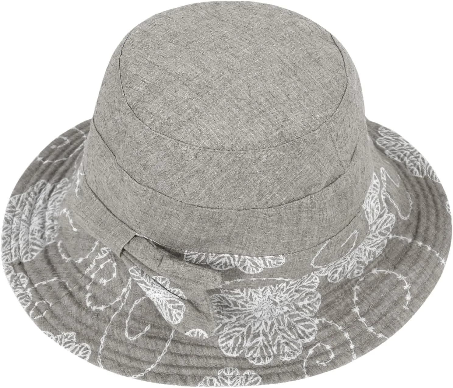 Summer Beach Sun Hats for Women Ladies Wide Brim Floral Cotton Packable Bucket Hat Travel Sun Protection UPF 50  Hat