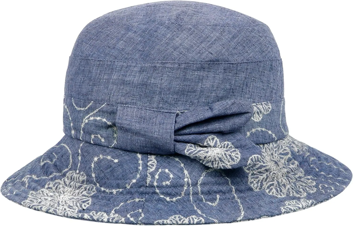 Summer Beach Sun Hats for Women Ladies Wide Brim Floral Cotton Packable Bucket Hat Travel Sun Protection UPF 50  Hat