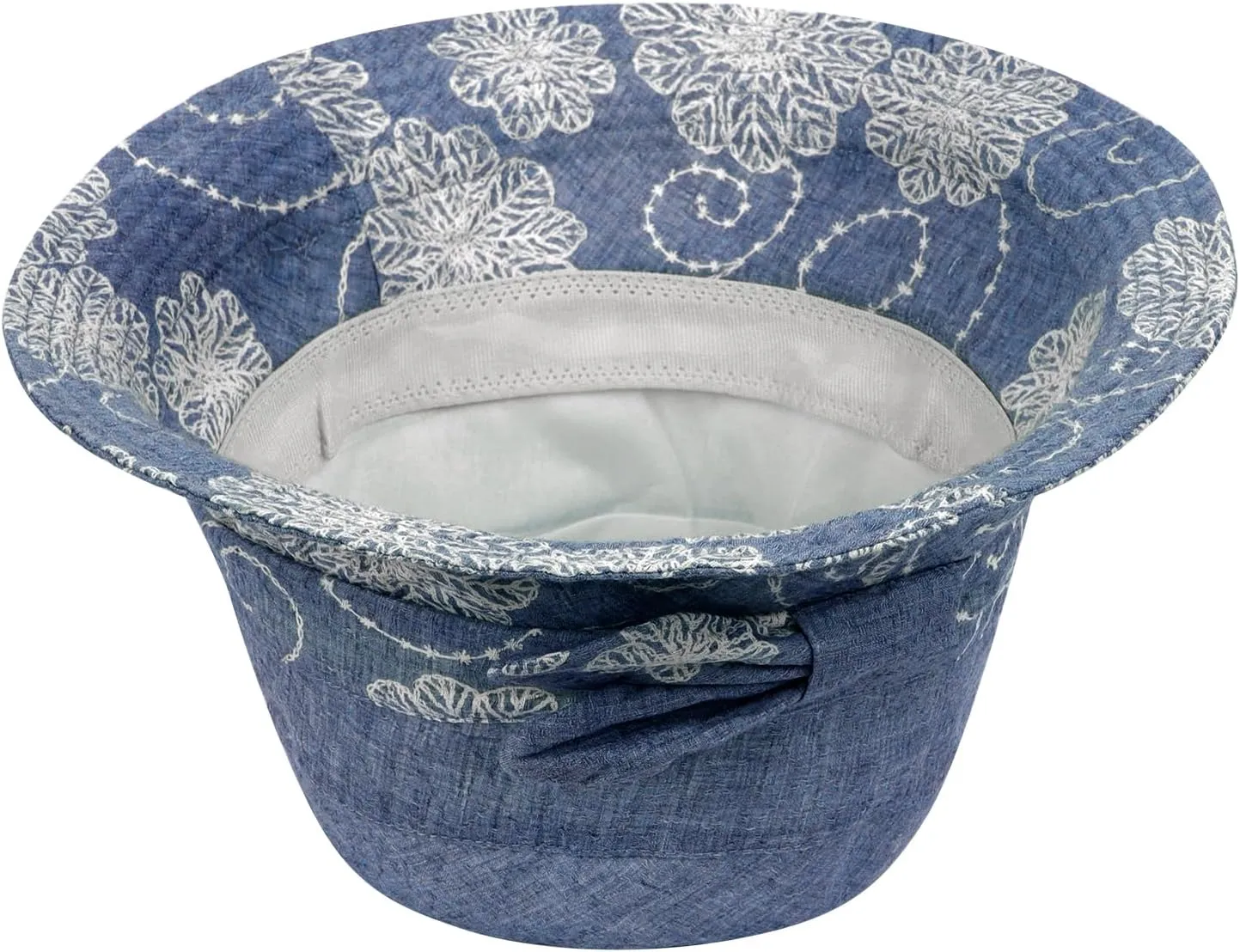 Summer Beach Sun Hats for Women Ladies Wide Brim Floral Cotton Packable Bucket Hat Travel Sun Protection UPF 50  Hat