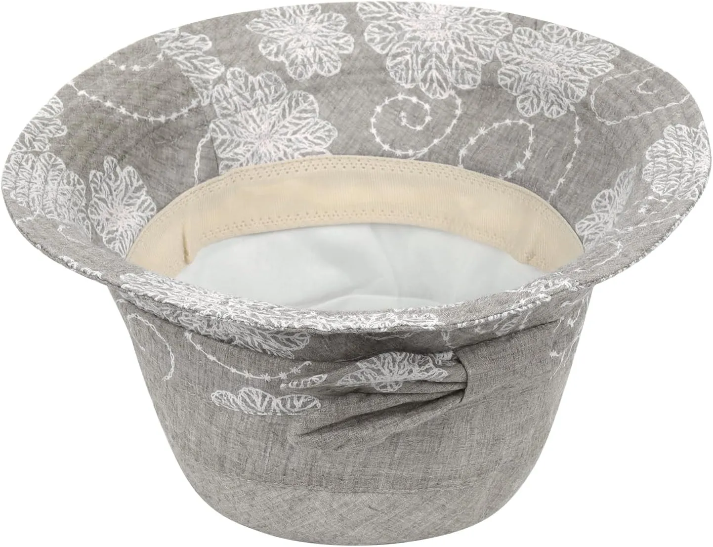 Summer Beach Sun Hats for Women Ladies Wide Brim Floral Cotton Packable Bucket Hat Travel Sun Protection UPF 50  Hat