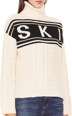 Women Turtleneck Sweaters Cable Knit Sleeve Ski Sweater Tops Fitted Style Fall Shirts 2024 Winter Outfits Sweater