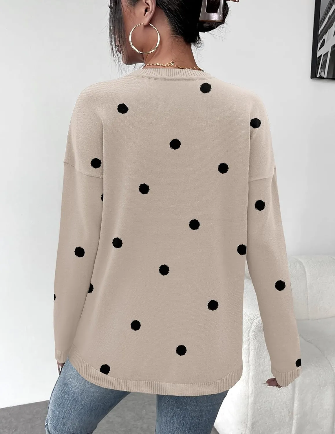 Zeagoo Sweaters for Women Fall Outfits Trendy 2024 Long Sleeve Crew Neck Knit Pullover Sweater Tops